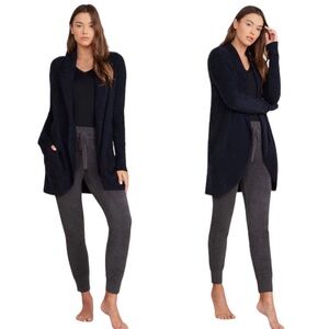 Barefoot Dreams Cozy Chic Black Soft Long Sleeve Circle Cardi Sweater XS/S